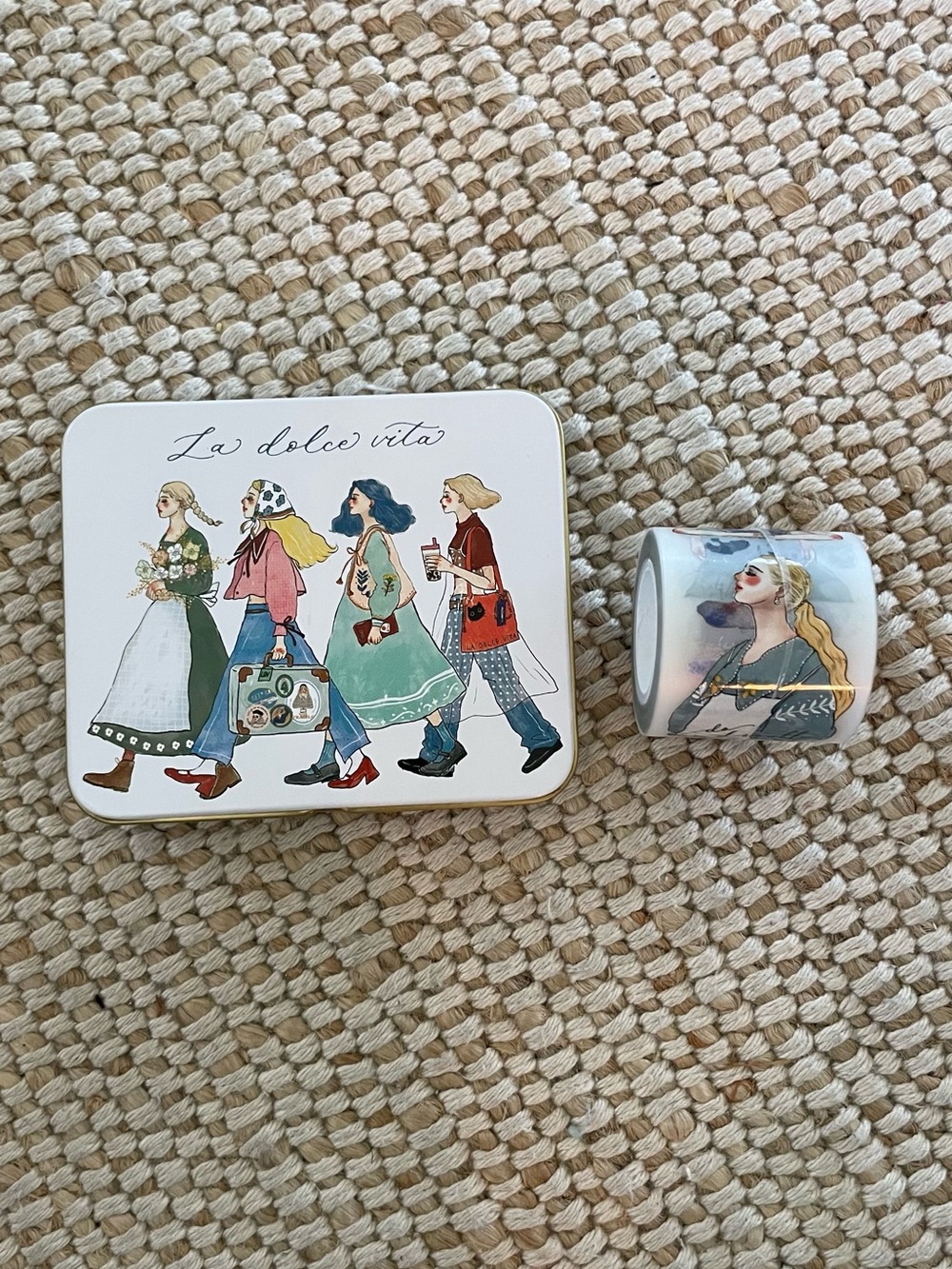 La dolce vita Decorative Washi Tape and Tin Set - Multicolor